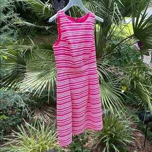 Tommy Hilfiger Women's Sleeveless Embroidered Stripe Fit & Flare Dress-Size 4P